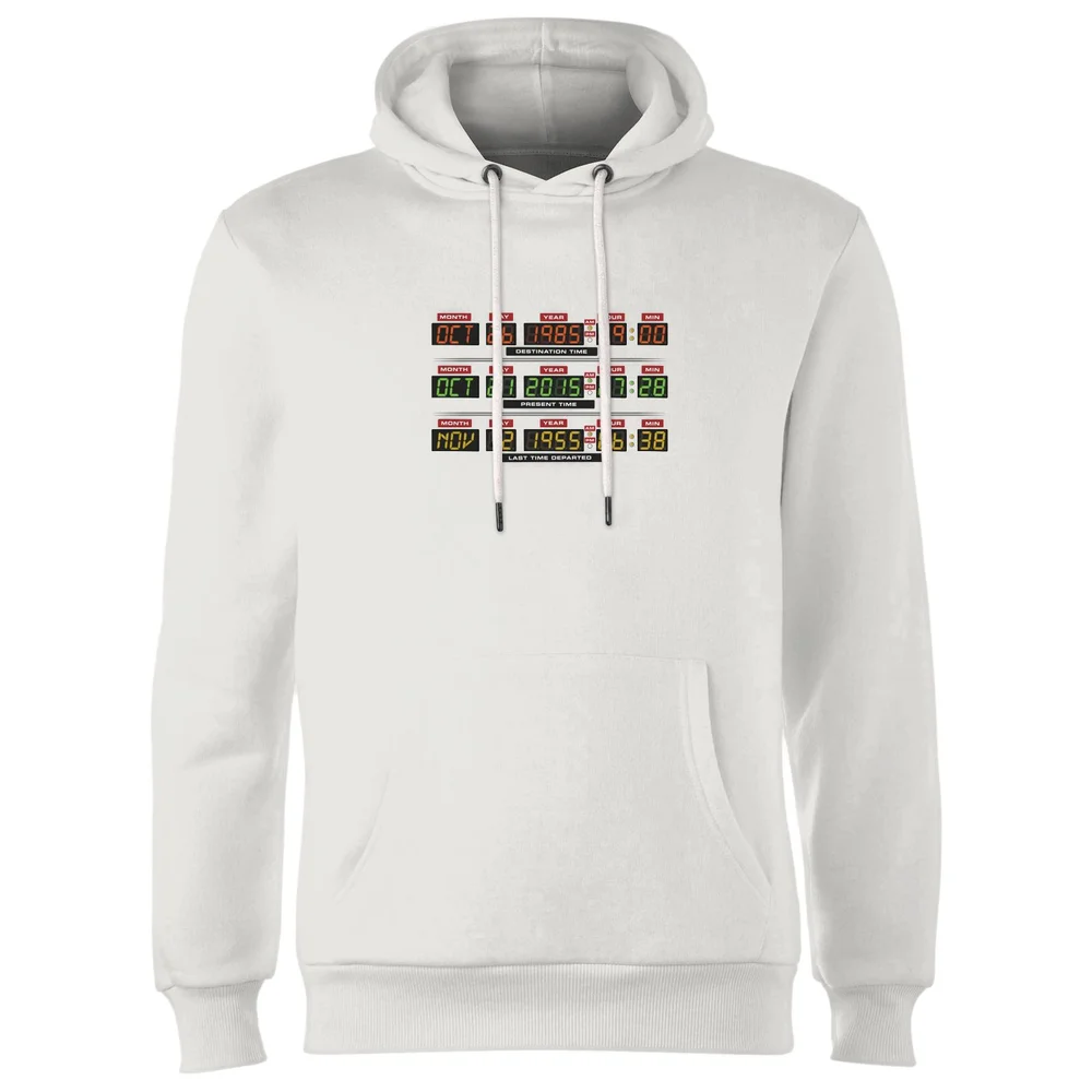 Back To The Future Destination Clock Hoodie - White - S Afbeelding 1