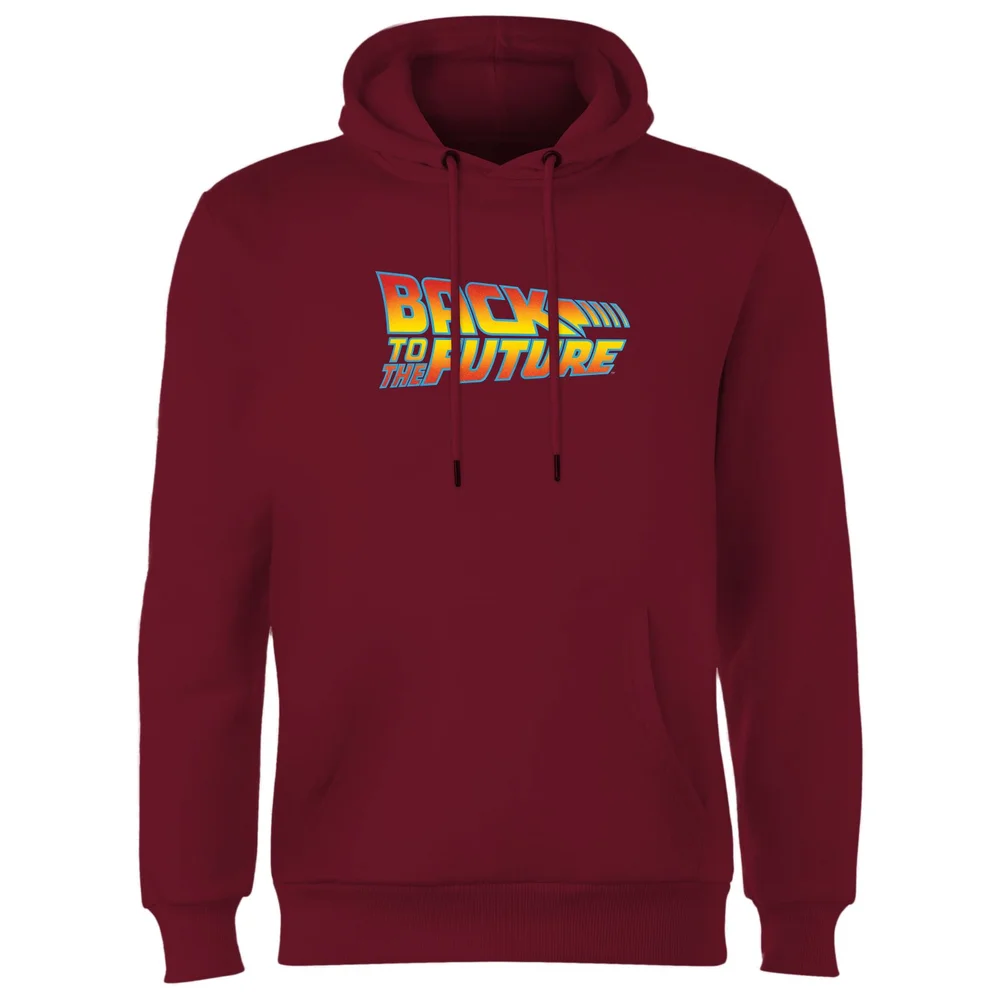 Back To The Future Classic Logo Hoodie - Burgundy - S Afbeelding 1