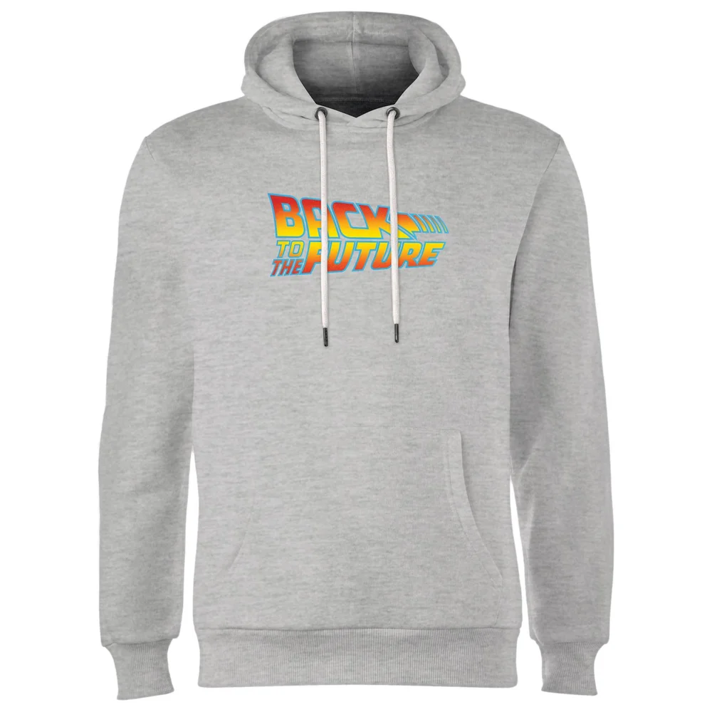 Back To The Future Classic Logo Hoodie - Grey - S Afbeelding 1