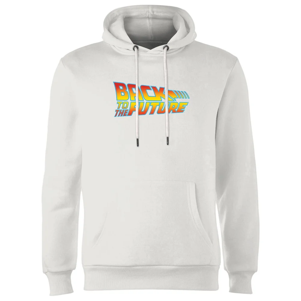 Back To The Future Classic Logo Hoodie - White - S Afbeelding 1