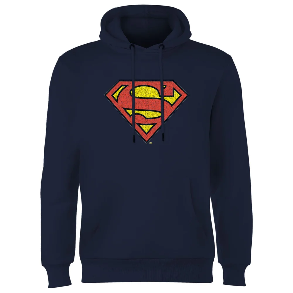 Official Superman Crackle Logo Hoodie - Navy - S Afbeelding 1