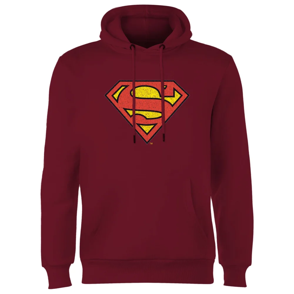 Official Superman Crackle Logo Hoodie - Burgundy - S Afbeelding 1