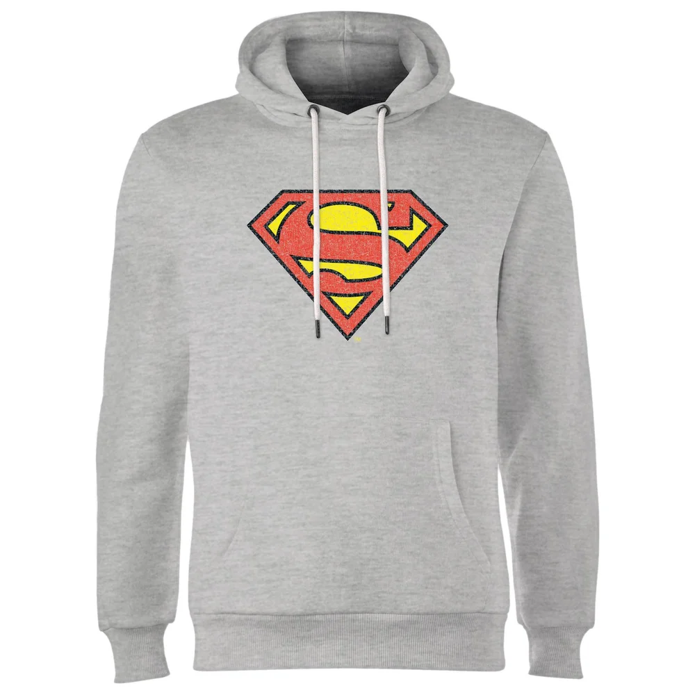 Official Superman Crackle Logo Hoodie - Grey - S Afbeelding 1