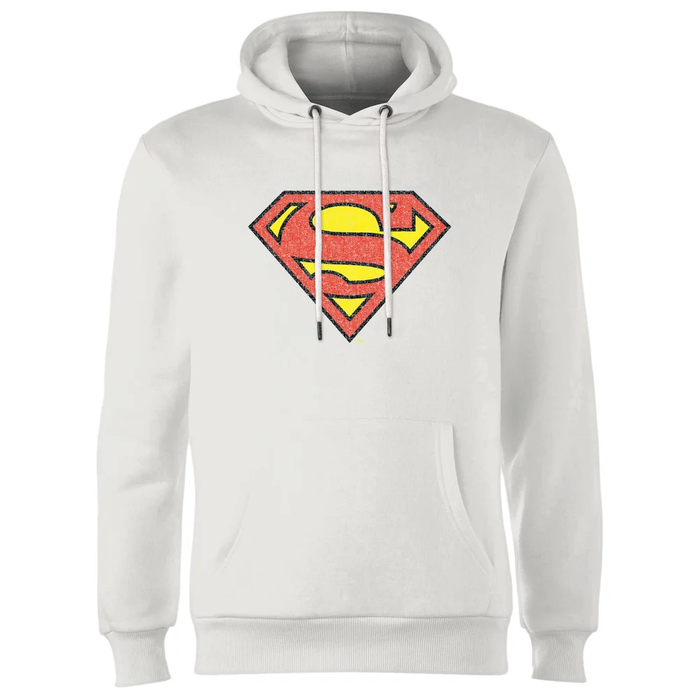 Official Superman Crackle Logo Hoodie - White - S Afbeelding 1