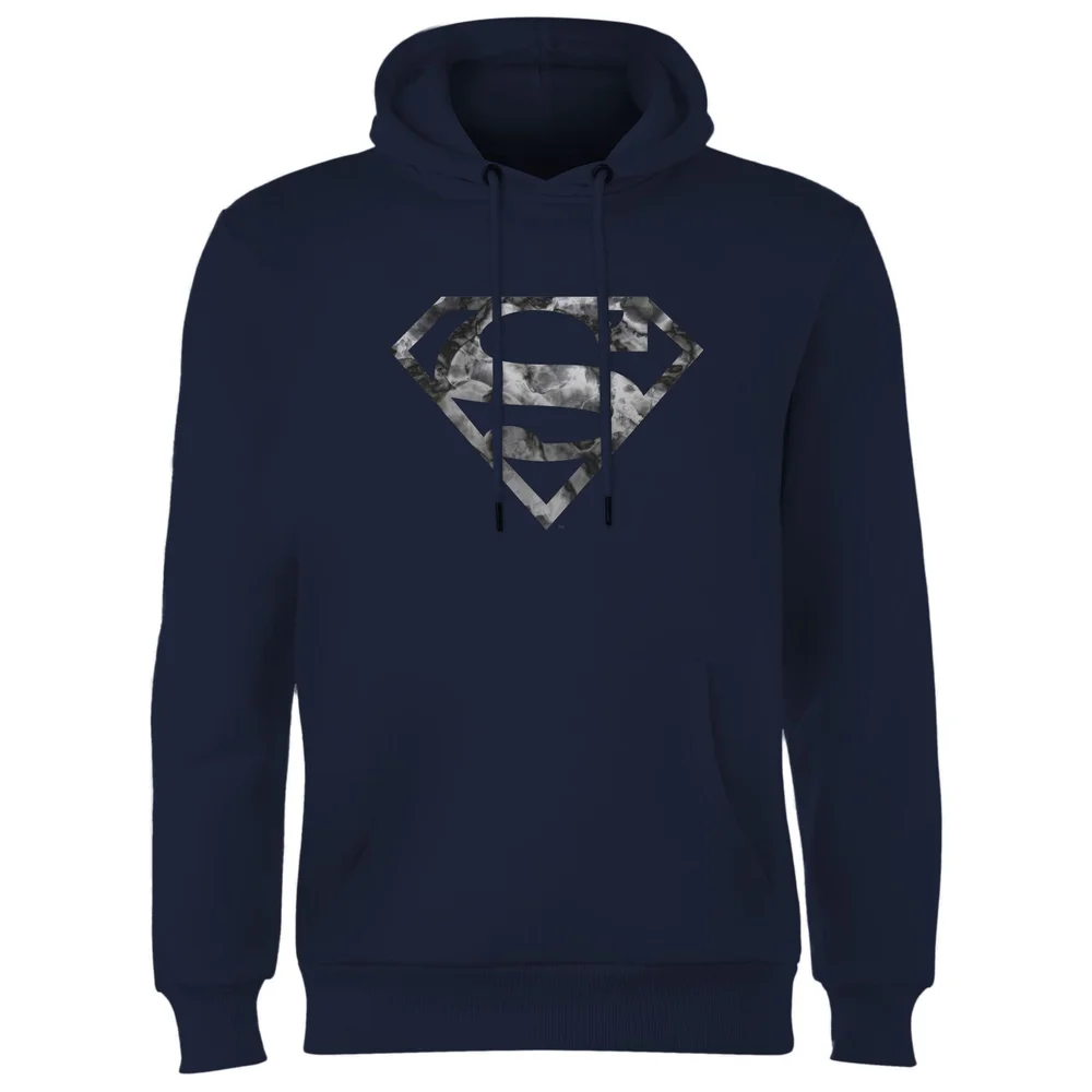 Marble Superman Logo Hoodie - Navy - S Afbeelding 1