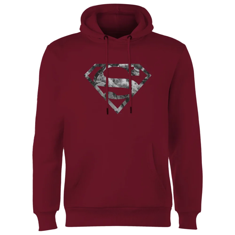 Marble Superman Logo Hoodie - Burgundy - S Afbeelding 1