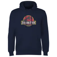 Jurassic Park Logo Vintage Hoodie - Navy