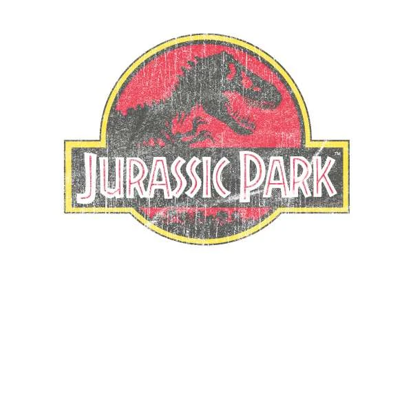Jurassic Park Logo Vintage Hoodie - White