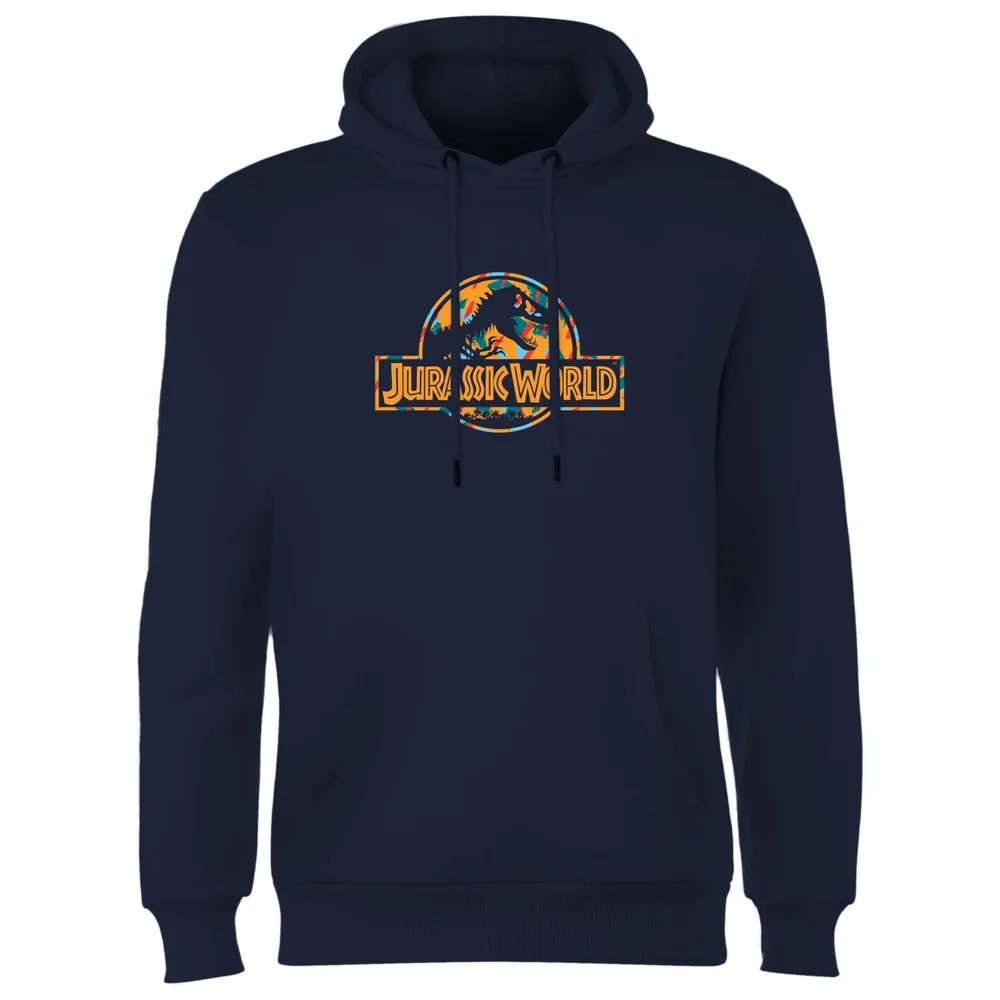 Jurassic Park Logo Tropical Hoodie - Navy - S Afbeelding 1