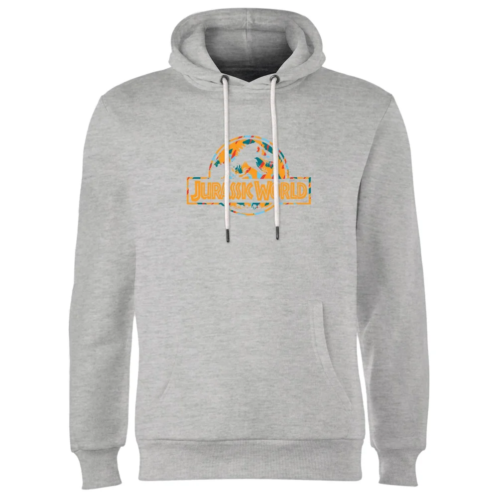 Jurassic Park Logo Tropical Hoodie - Grey - S Afbeelding 1