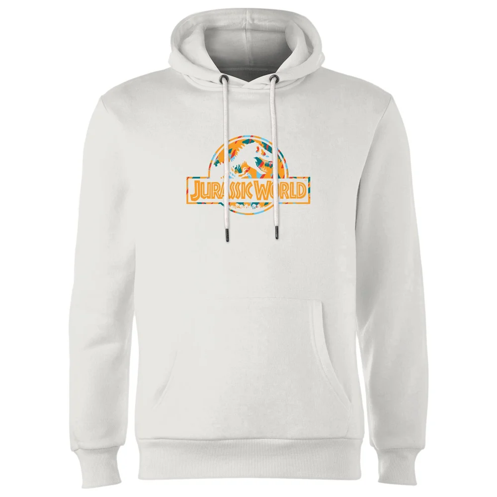 Jurassic Park Logo Tropical Hoodie - White - S Afbeelding 1