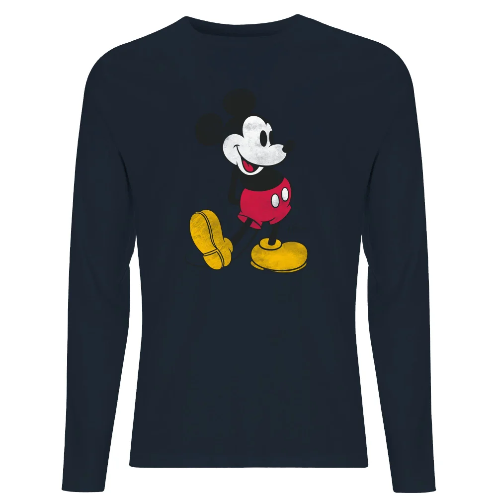 Disney Mickey Mouse Classic Kick Men's Long Sleeve T-Shirt - Navy - S Afbeelding 1