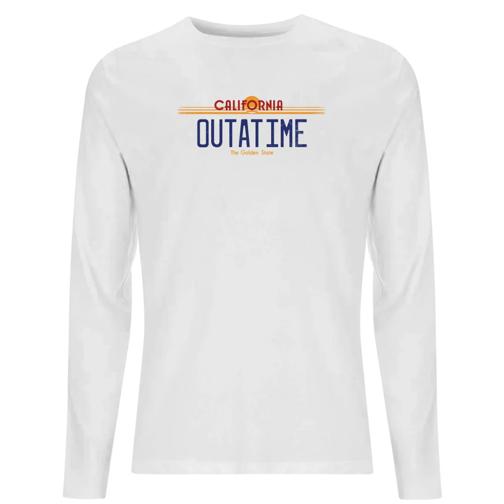 Back To The Future Outatime Plate Men's Long Sleeve T-Shirt - White - XS Afbeelding 1