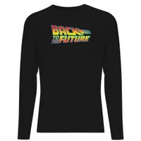 Back To The Future Classic Logo Men's Long Sleeve T-Shirt - Black