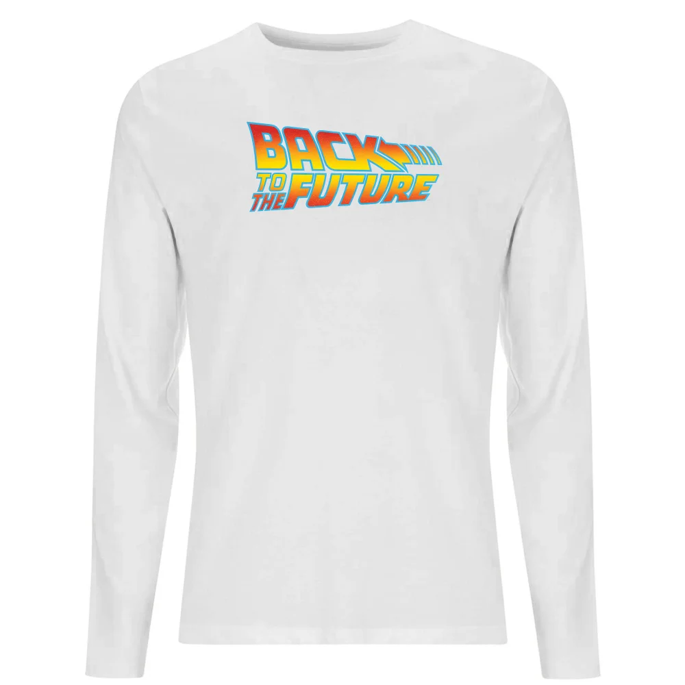 Back To The Future Classic Logo Men's Long Sleeve T-Shirt - White - XS Afbeelding 1