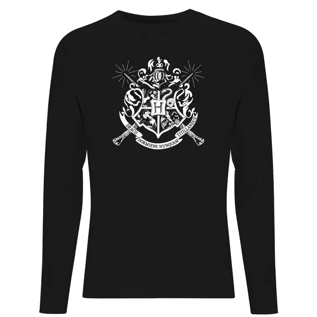 Harry Potter Hogwarts House Crest Men's Long Sleeve T-Shirt - Black