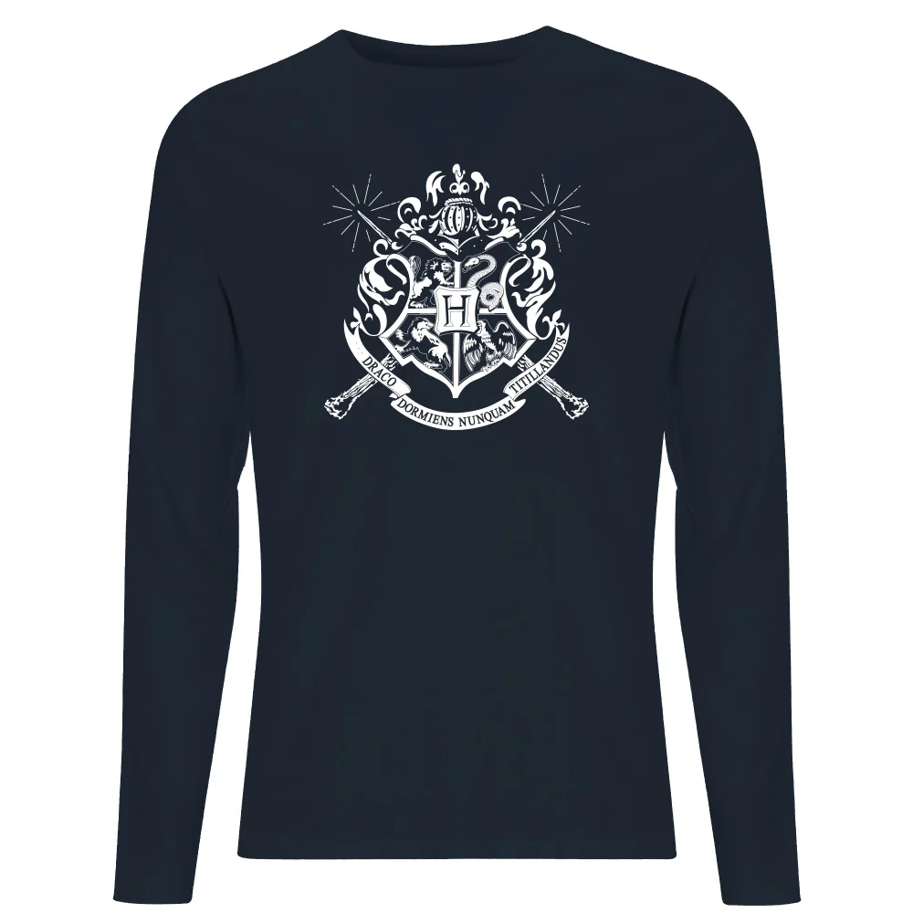 Harry Potter Hogwarts House Crest Men's Long Sleeve T-Shirt - Navy - M Afbeelding 1