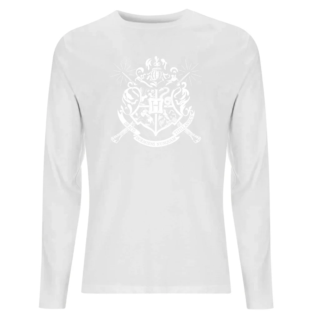 Harry Potter Hogwarts House Crest Men's Long Sleeve T-Shirt - White - S Afbeelding 1