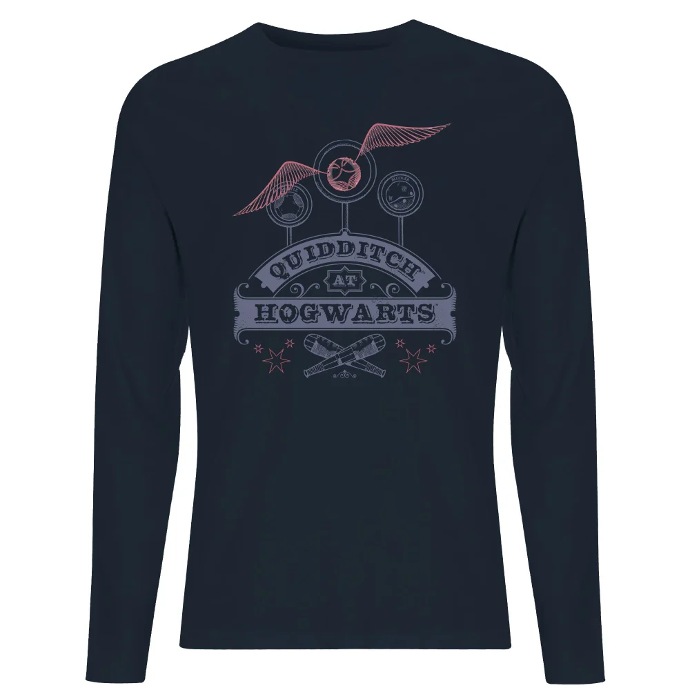 Harry Potter Quidditch At Hogwarts Men's Long Sleeve T-Shirt - Navy - XXL Afbeelding 1