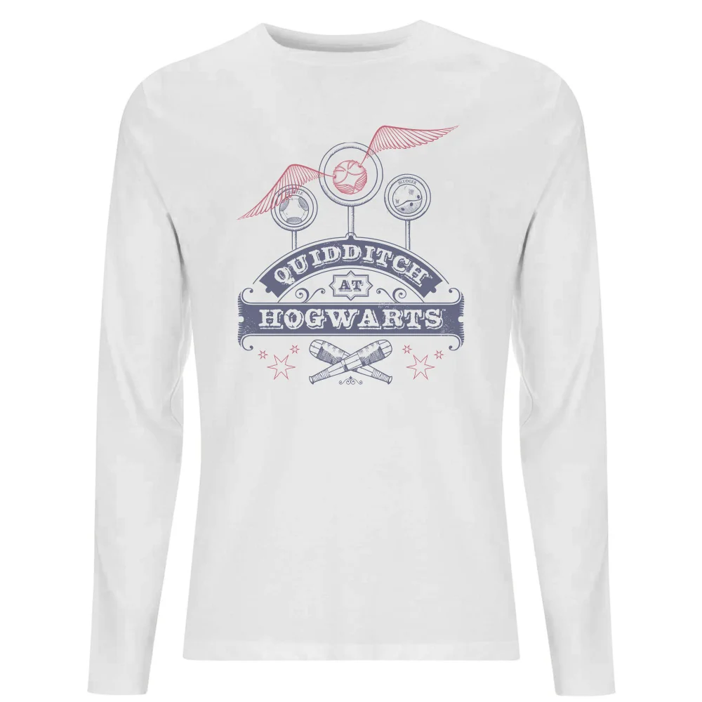 Harry Potter Quidditch At Hogwarts Men's Long Sleeve T-Shirt - White - S Afbeelding 1