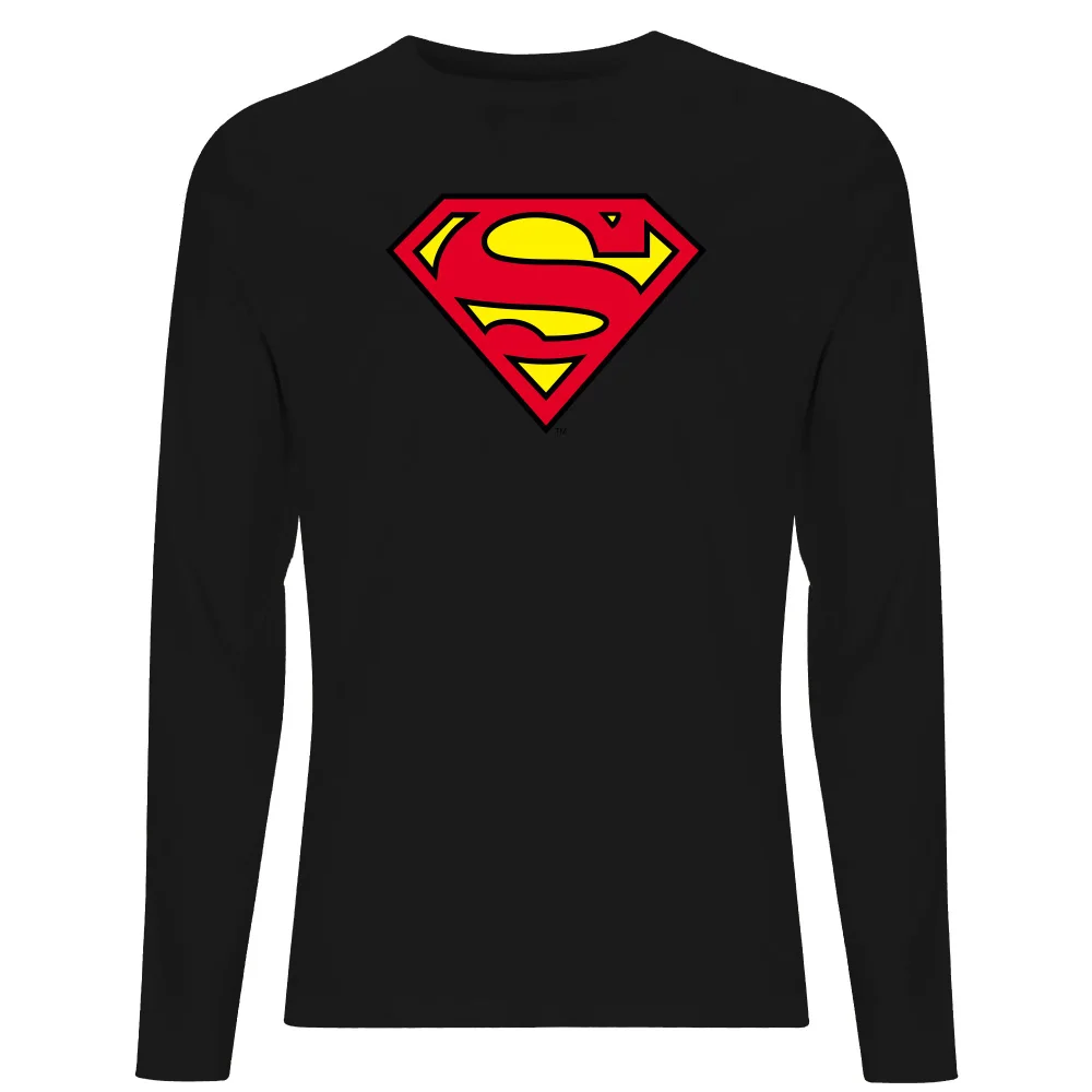 Official Superman Shield Men's Long Sleeve T-Shirt - Black - S Afbeelding 1
