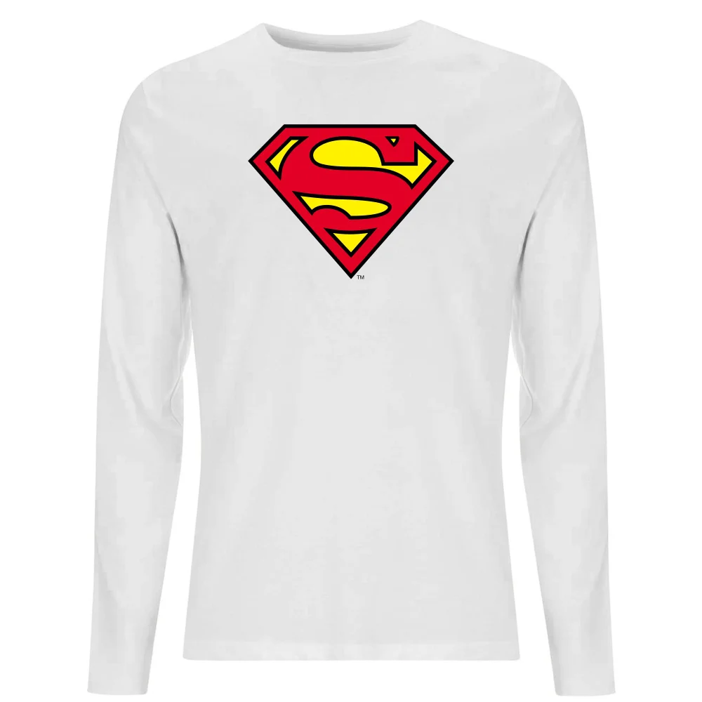 Official Superman Shield Men's Long Sleeve T-Shirt - White - S Afbeelding 1