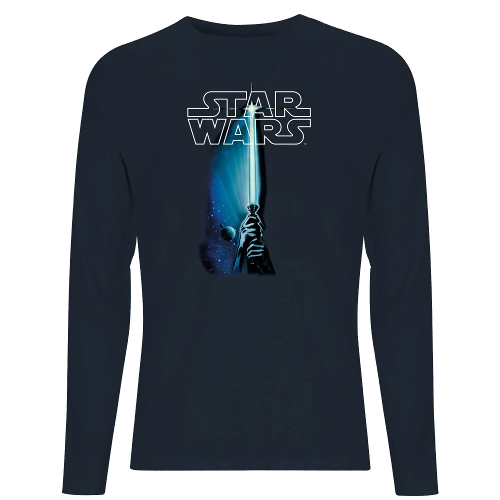 Star Wars Classic Lightsaber Men's Long Sleeve T-Shirt - Navy - S Afbeelding 1