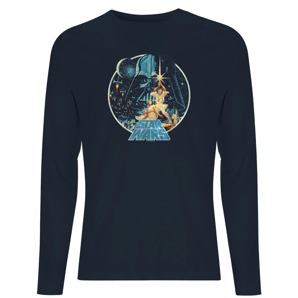 Star Wars Classic Vintage Victory Men's Long Sleeve T-Shirt - Navy - S Afbeelding 1