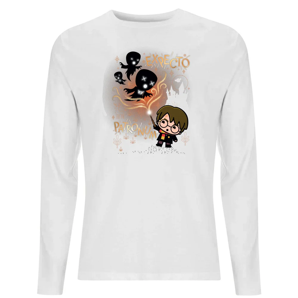 Harry Potter Kids Expecto Patronum Men's Long Sleeve T-Shirt - White - S Afbeelding 1