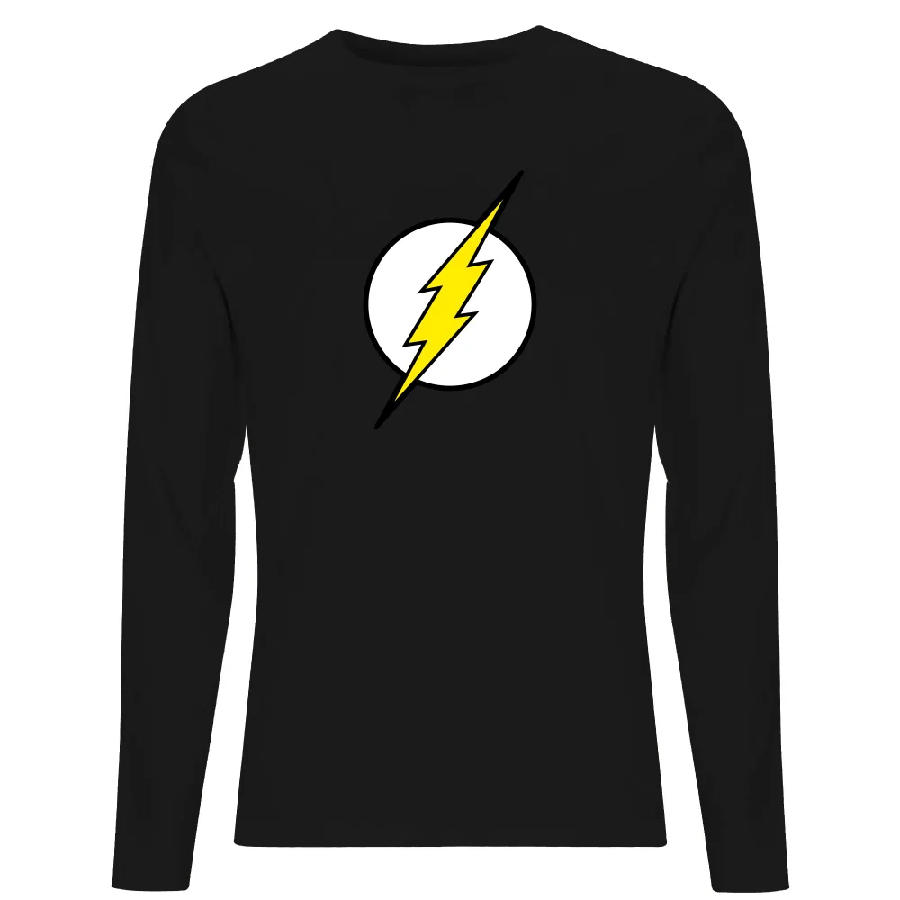 Justice League Flash Logo Men's Long Sleeve T-Shirt - Black - S Afbeelding 1
