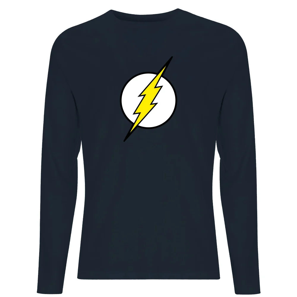 Justice League Flash Logo Men's Long Sleeve T-Shirt - Navy - M Afbeelding 1