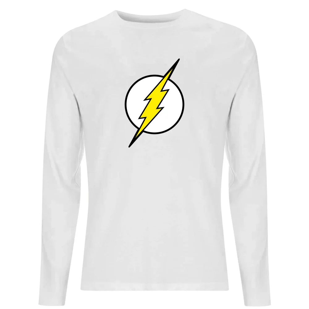 Justice League Flash Logo Men's Long Sleeve T-Shirt - White - M Afbeelding 1