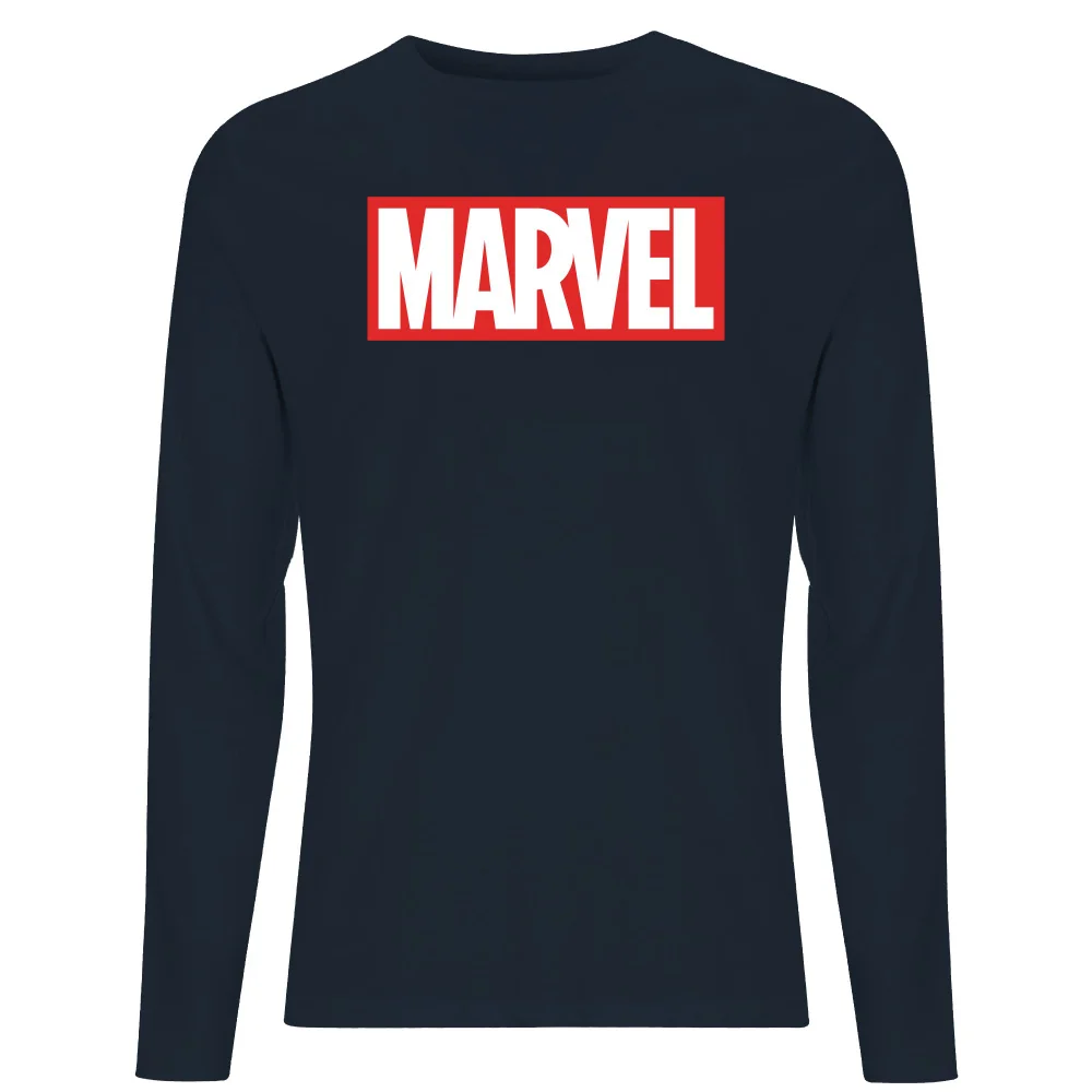 Marvel Logo Men's Long Sleeve T-Shirt - Navy - S Afbeelding 1