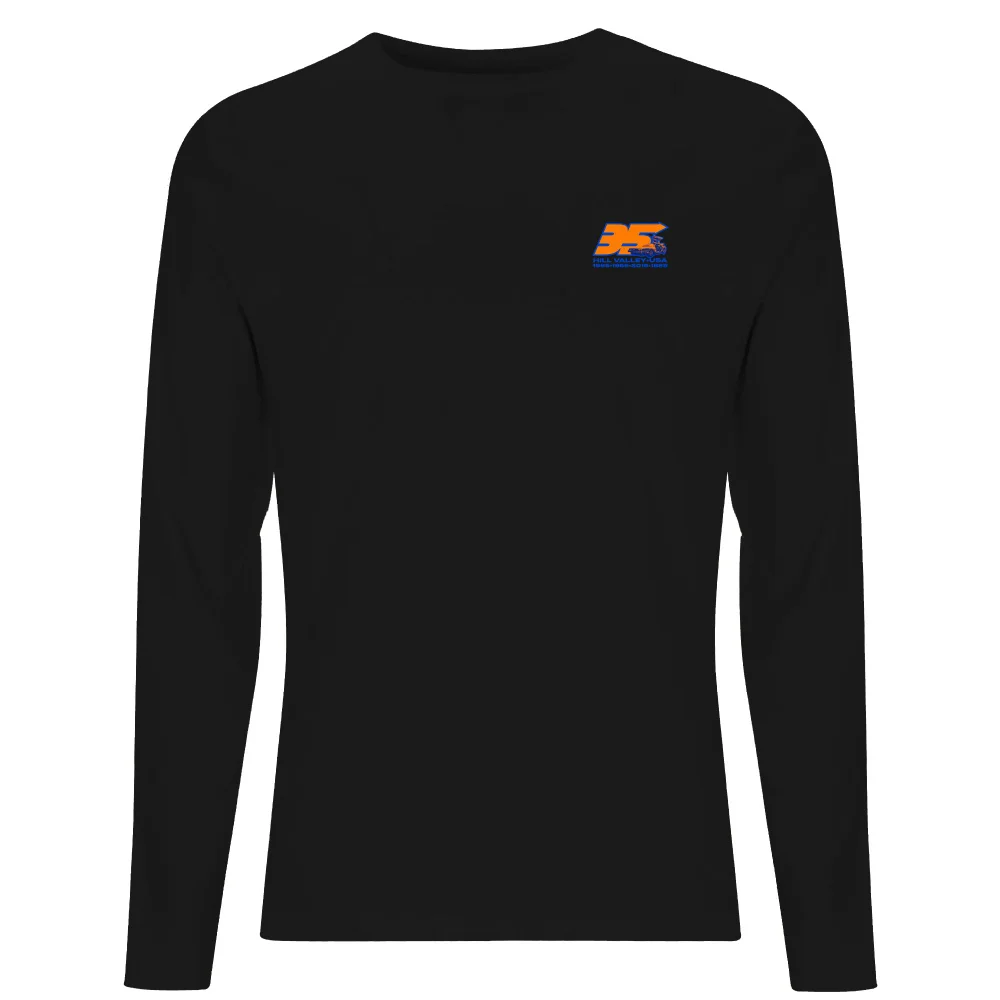 Back To The Future 35 Hill Valley Front Men's Long Sleeve T-Shirt - Black - XS Afbeelding 1
