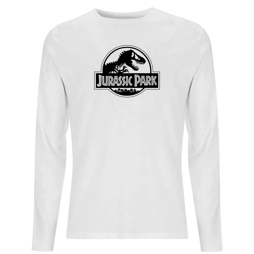 Jurassic Park Logo Men's Long Sleeve T-Shirt - White - S Afbeelding 1