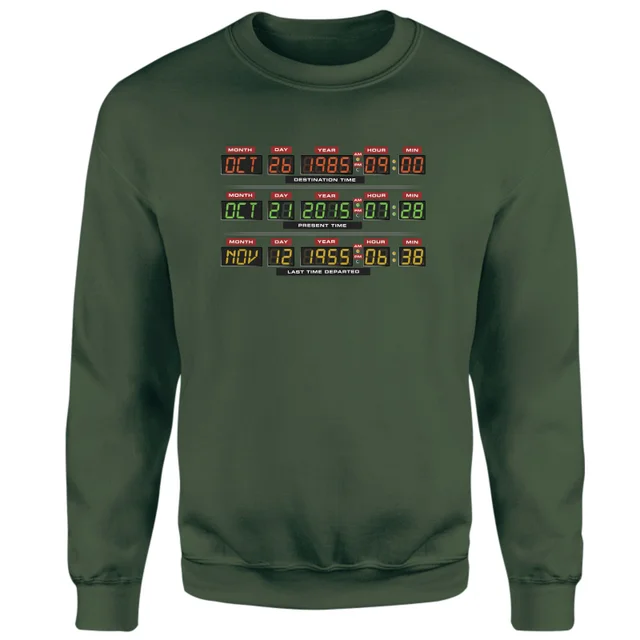 Back To The Future Destination Clock Sweatshirt - Green