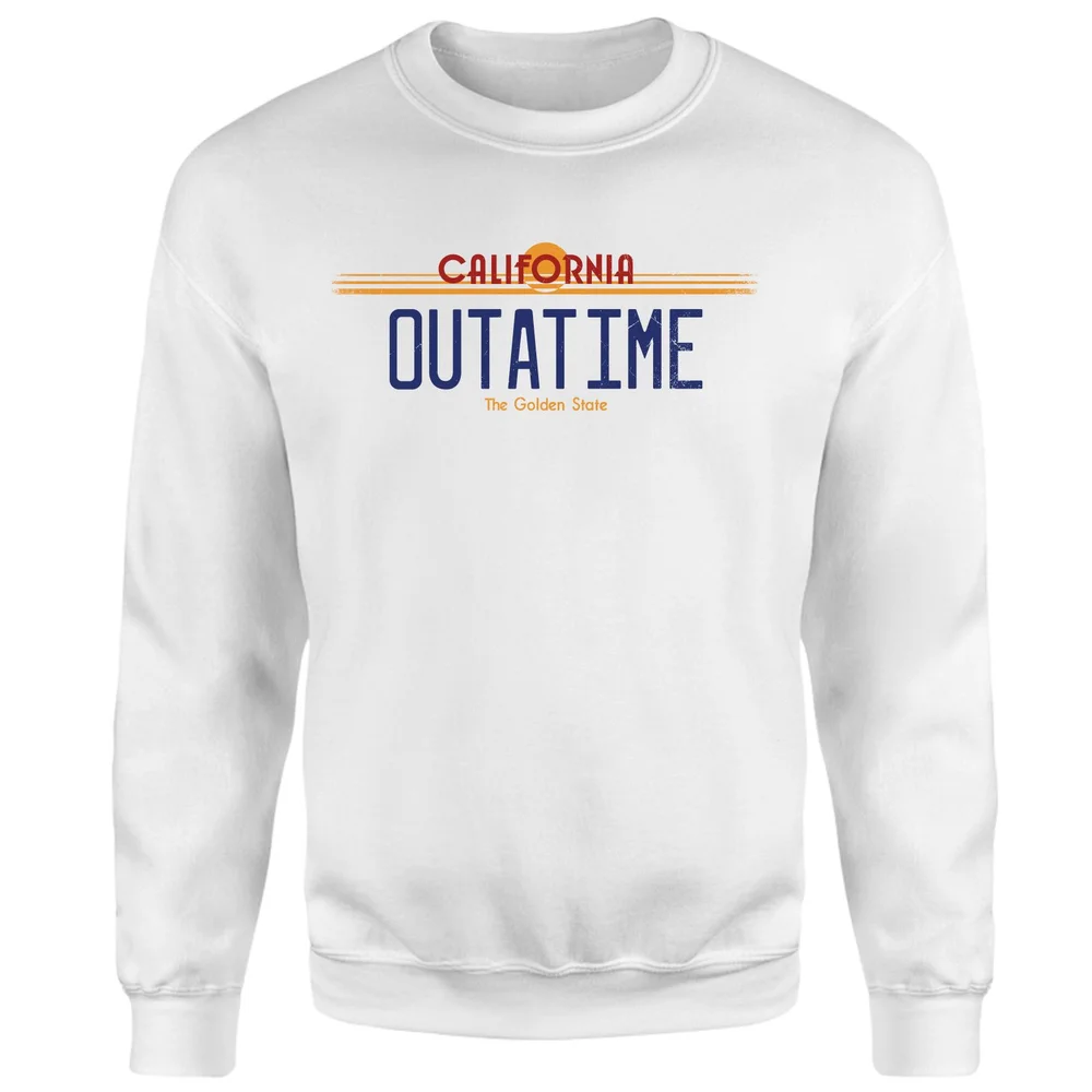 Back To The Future Outatime Plate Sweatshirt - White - XS Afbeelding 1