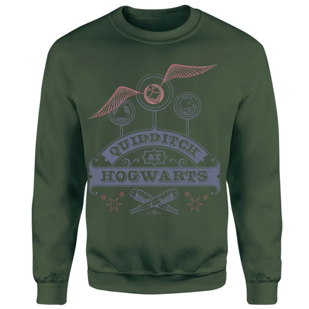 Harry Potter Quidditch At Hogwarts Sweatshirt - Green - S Afbeelding 1