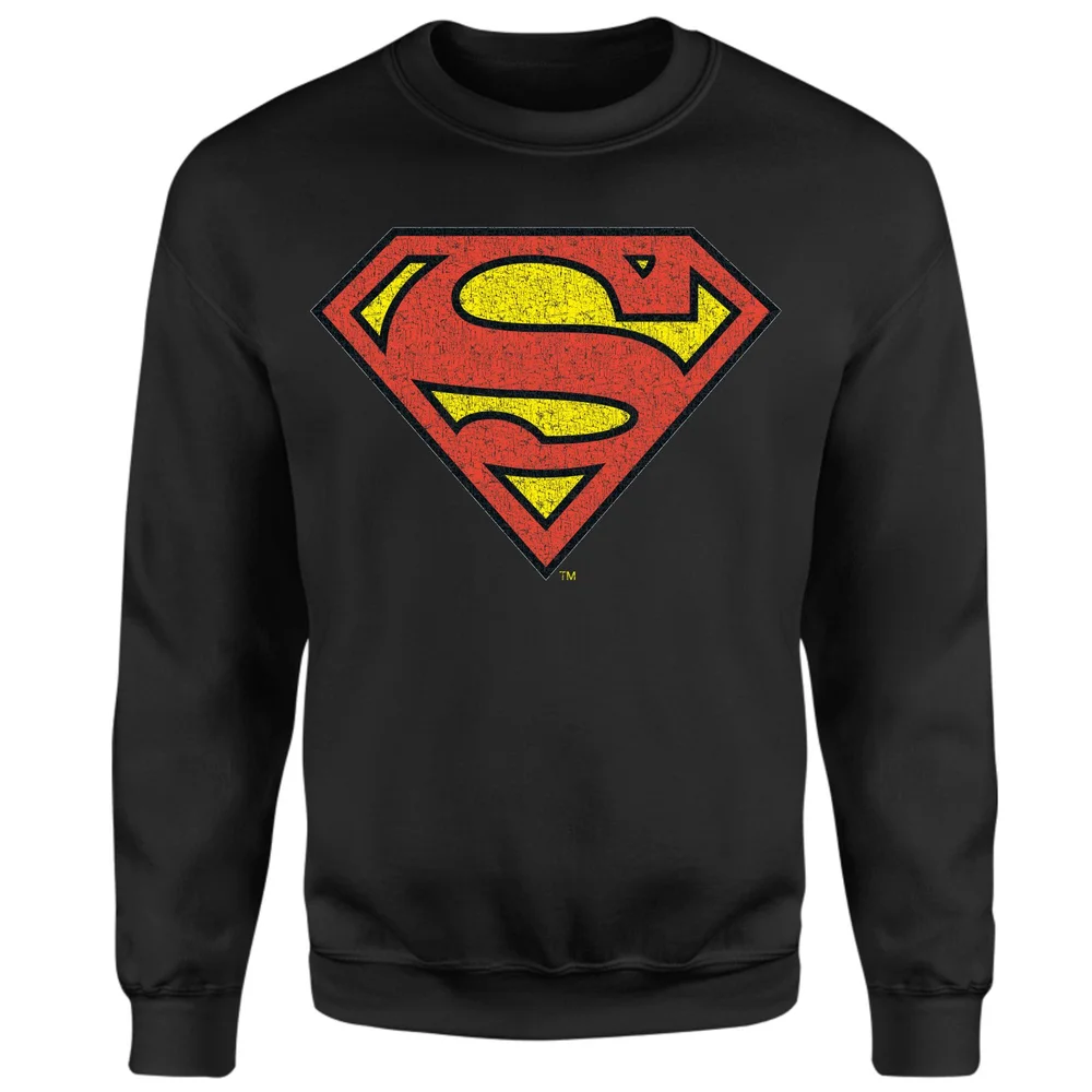 Official Superman Crackle Logo Sweatshirt - Black - S Afbeelding 1
