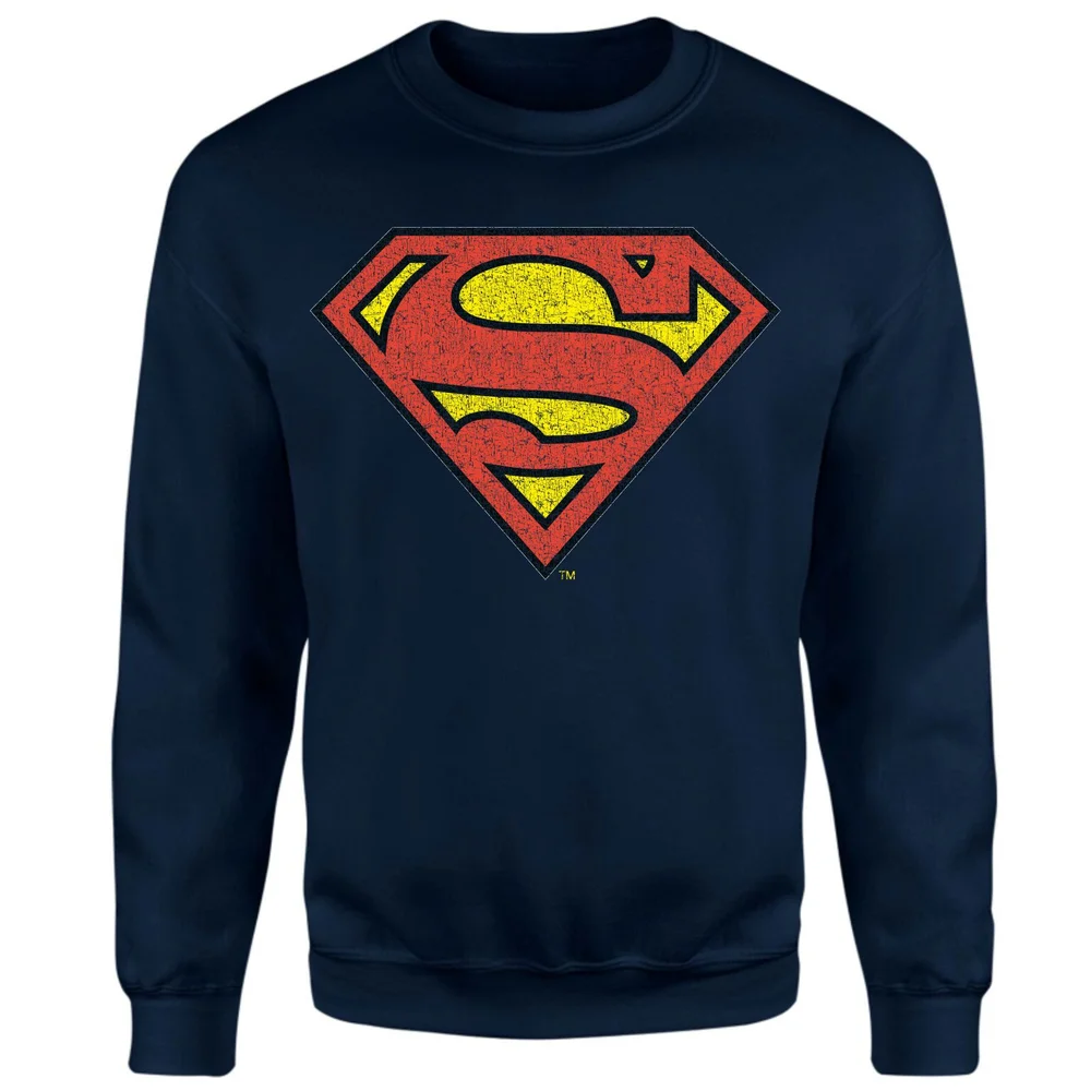 Official Superman Crackle Logo Sweatshirt - Navy - S Afbeelding 1