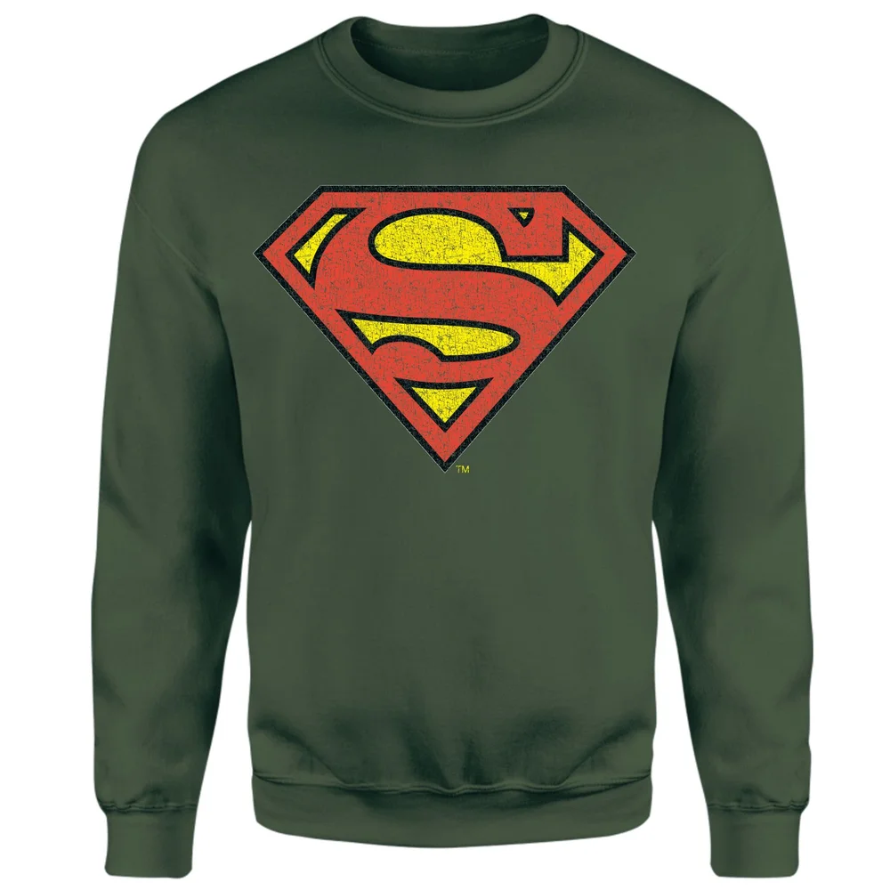 Official Superman Crackle Logo Sweatshirt - Green - S Afbeelding 1
