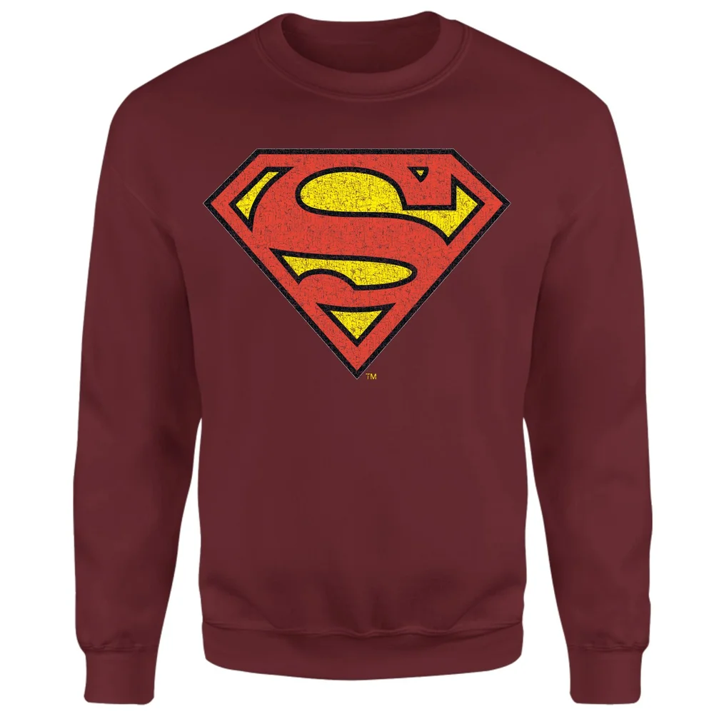 Official Superman Crackle Logo Sweatshirt - Burgundy - S Afbeelding 1
