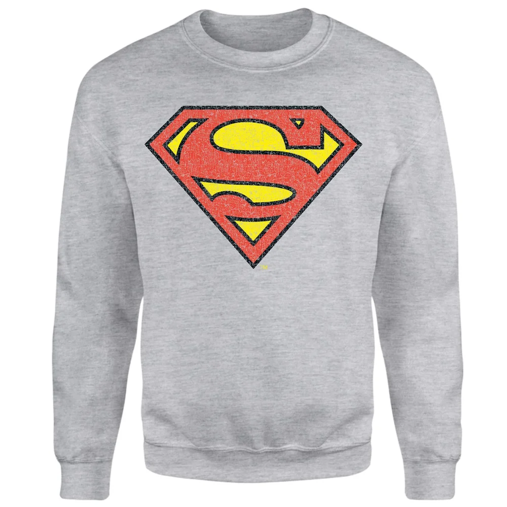 Official Superman Crackle Logo Sweatshirt - Grey - S Afbeelding 1