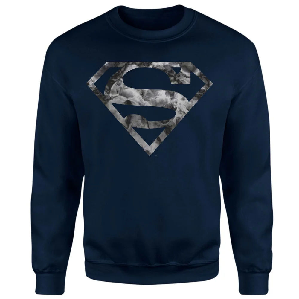 Marble Superman Logo Sweatshirt - Navy - S Afbeelding 1