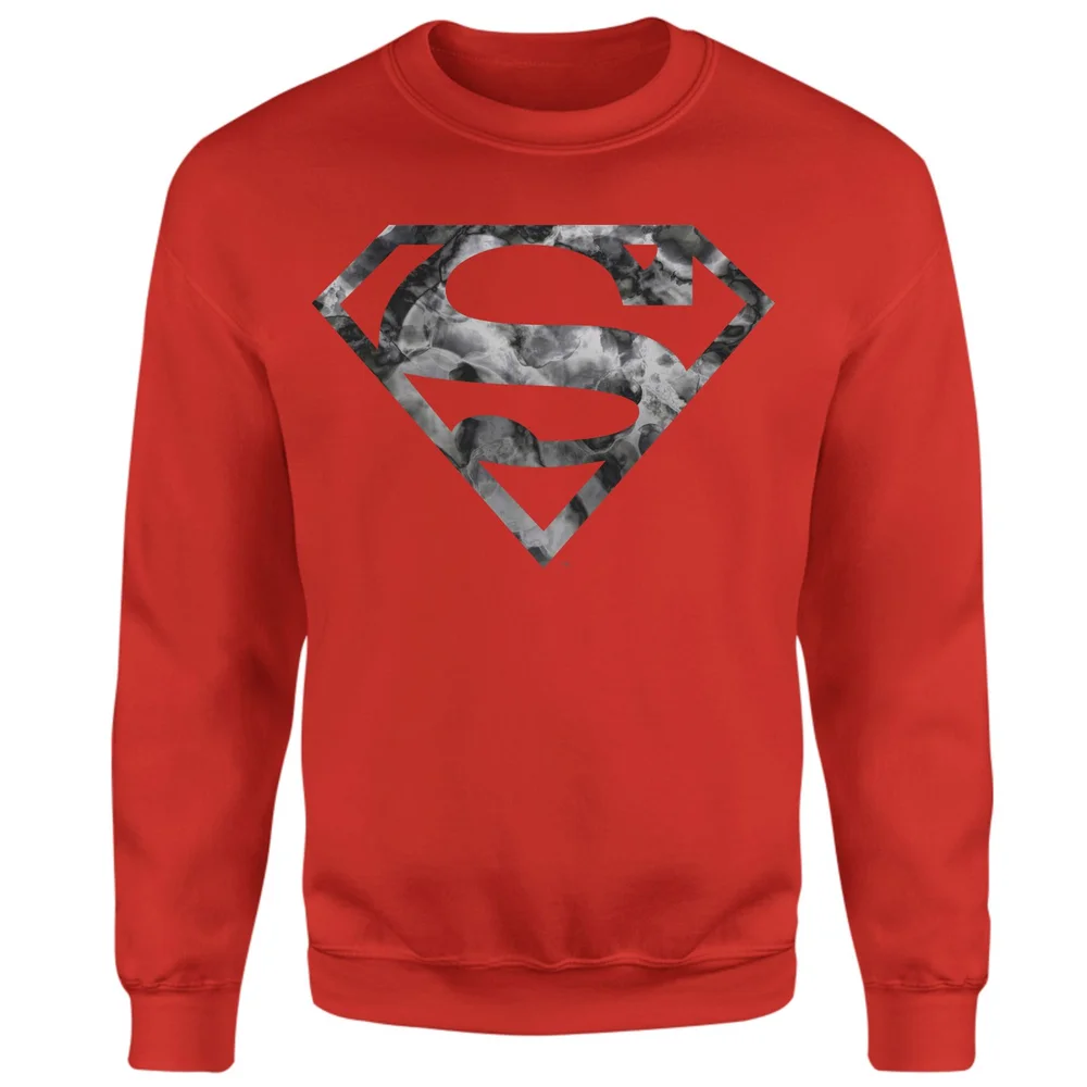 Marble Superman Logo Sweatshirt - Red - S Afbeelding 1