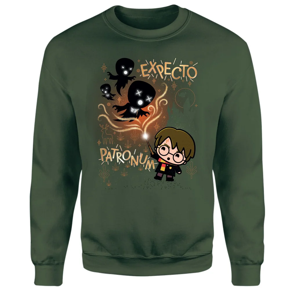 Harry Potter Kids Expecto Patronum Sweatshirt - Green - S Afbeelding 1