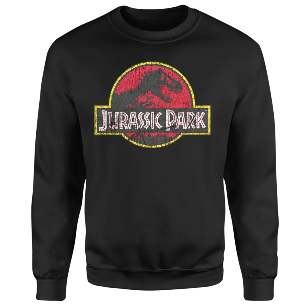 Jurassic Park Logo Vintage Sweatshirt - Black - S Afbeelding 1