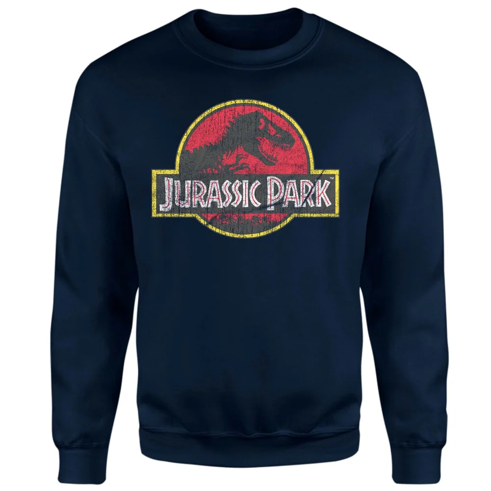 Jurassic Park Logo Vintage Sweatshirt - Navy - S Afbeelding 1