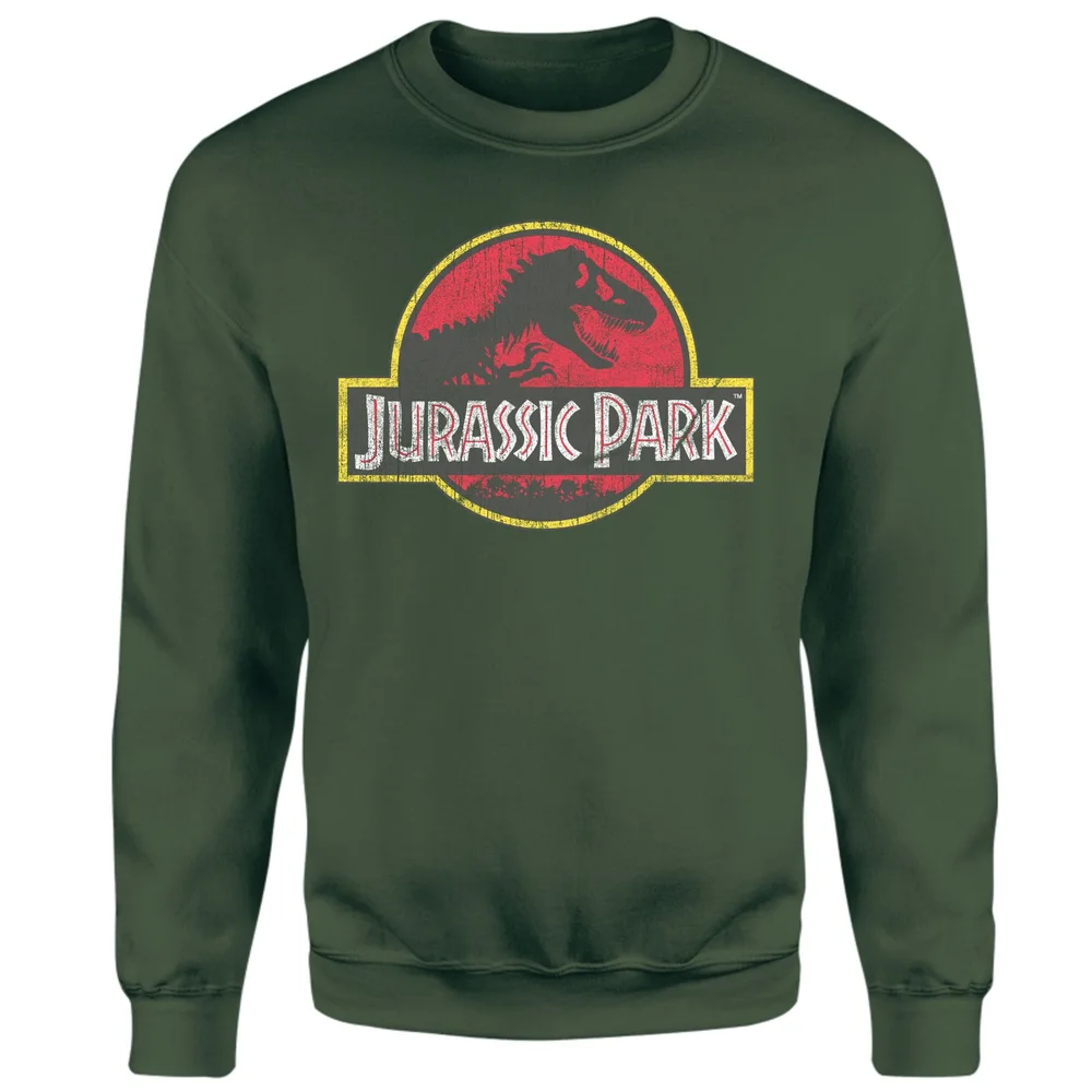 Jurassic Park Logo Vintage Sweatshirt - Green - S Afbeelding 1