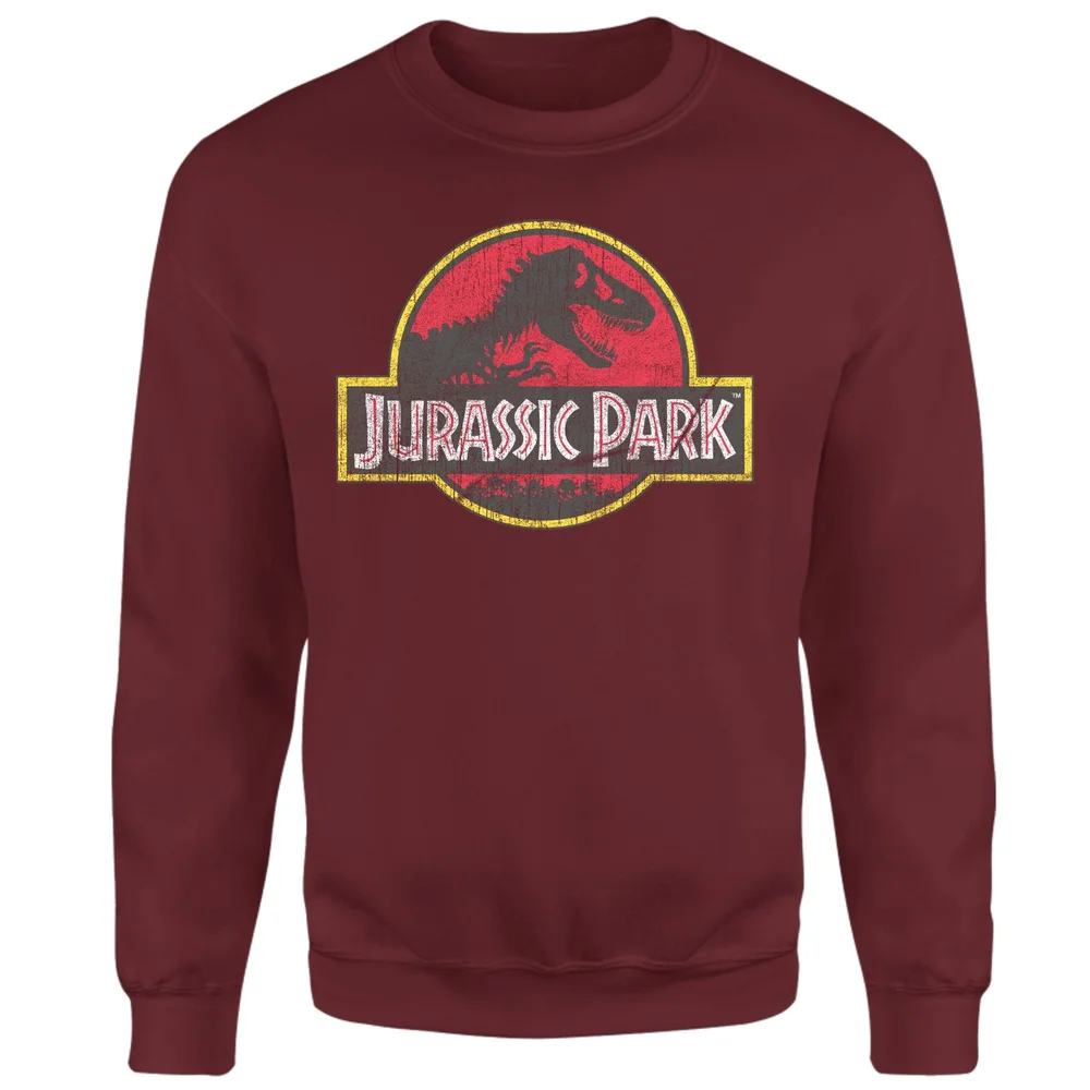 Jurassic Park Logo Vintage Sweatshirt - Burgundy - S Afbeelding 1